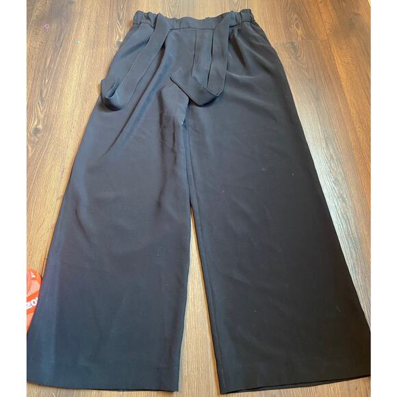 EUC Lululemon Noir Career Wide Leg tie Waist black pant sz: 12 - Picture 9 of 16